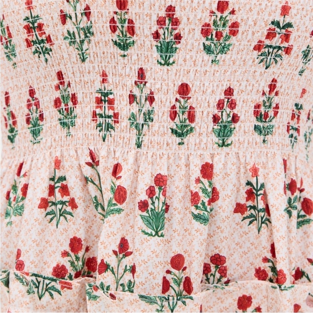 Hill House Ribbon Charlotte Mini Nap dress. Block Print, Poppy. M. NWT - Picture 7 of 9